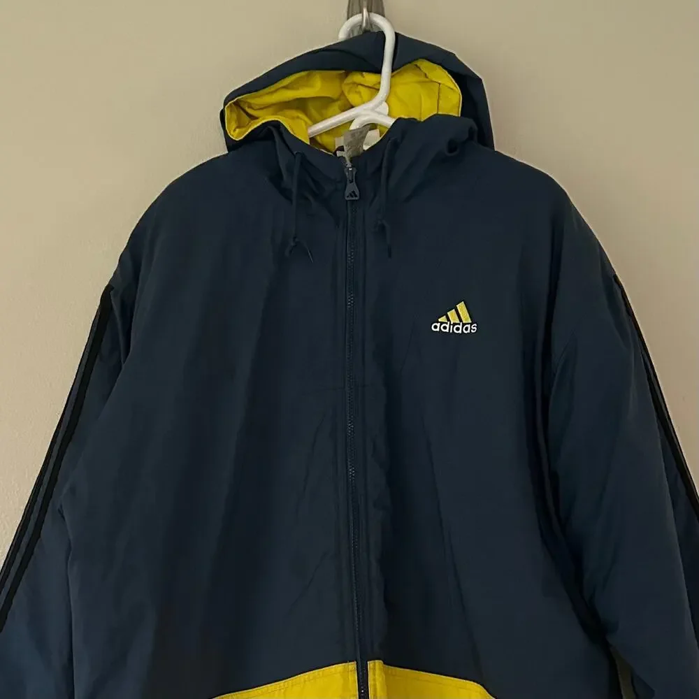 Vintage Adidas winter jacket full zip embroidered logo back 90s streetwear XL